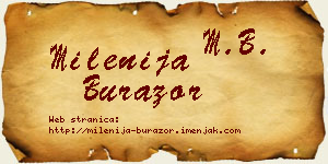 Milenija Burazor vizit kartica